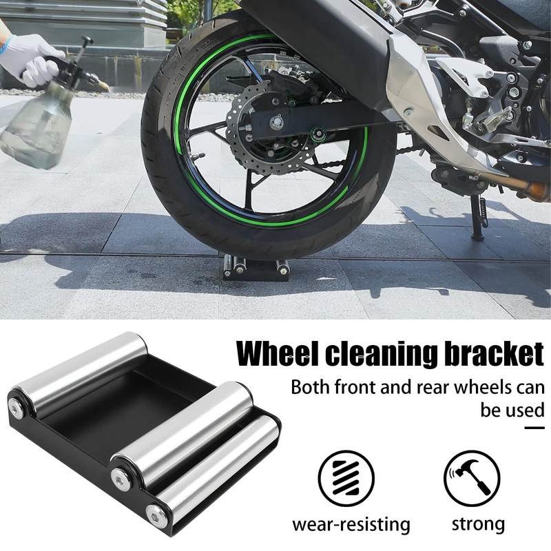 Motorcycle Wheel Cleaning Stand Universal Wheel Clean Roller Stand for