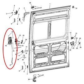 ATNVIDSG Sliding Door Handle with Cable, 5RK14JXWAB Compatible with Promaster 2014-2018 1500 2500 3500 Right Passenger Side (Black)