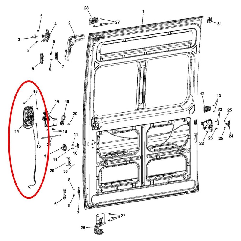 ATNVIDSG Sliding Door Handle with Cable, 5RK14JXWAB Compatible with Promaster