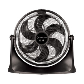 Comfort Zone PowrCurve High-Velocity Wall Mountable Floor Fan with 180-Degree Adjustable Tilt, 20 inch, 3 Speed, 6 Fan Blades (Wall Bracket Included), Ideal for Home, Bedroom, Dorm & Office, CZHV201BK