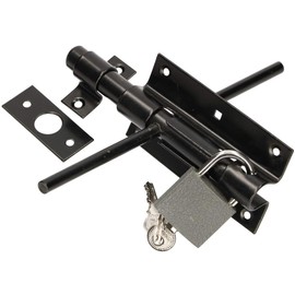 KOTARBAU® Door Bolt Bolt 100 mm Double-Sided Gate Bolt Lock with Padlock Powder Coated Black