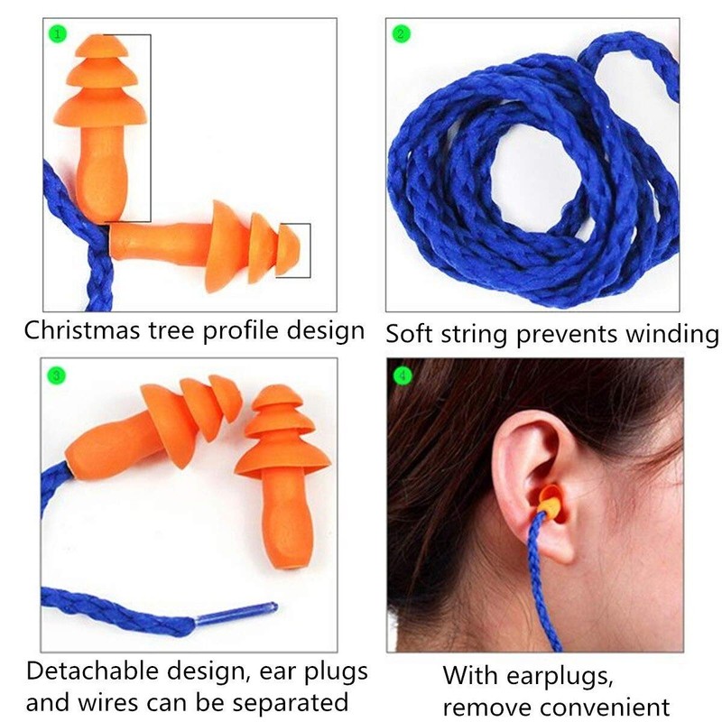 3 Piezas Tapones Para Oídos Reutilizables de Silicona Para Dormir,
