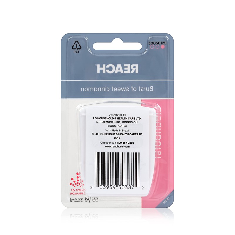 Reach Waxed Dental Floss, Cleanburst Cinnamon, 55 Yards (Pack of