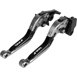 GYMARK Brake Levers Motorcycle Clutch Levers Set Foldable Extendable CNC Fit for Kawasaki Vulcan S 650 2015-2023 Adjustable (Titanium&Black)