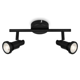 BRILONER Leuchten LED Ceiling Light Bathroom Adjustable LED Ceiling Light Bathroom IP44 Warm White Light Colour GU10 Black 275 x 80 x 123 cm (L x W x H)