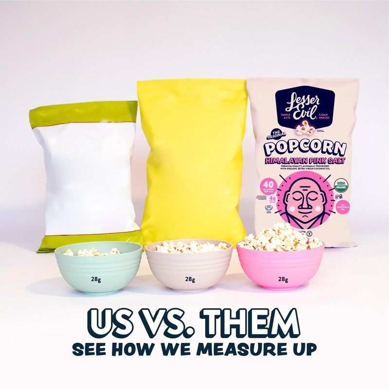 LesserEvil No Cheese Cheesiness Organic Popcorn, Premium Quality, Minimally Processed,