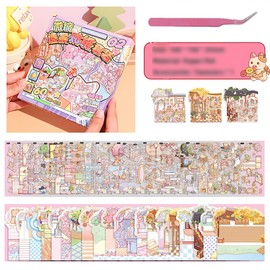 The Second 3D Miniature Scene 20 Sets of Stickers,DIY House Sticker with Tweezers Make Your Own Cute Cartoon Sticky Pack for Adults Girls Relief Stress Pass The Time,Party Favors Birthday Gift