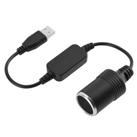 KIKYO USB a Encendedor de Cigarrillos de Coche, USB a 12 V Negro Apto para Cargador de Coche y Otros Equipos electrónicos automotrices