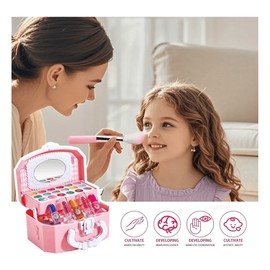 "Juego De Maquillaje Lavable Con Almacenamiento Para Niña Lab.G, Rosa "