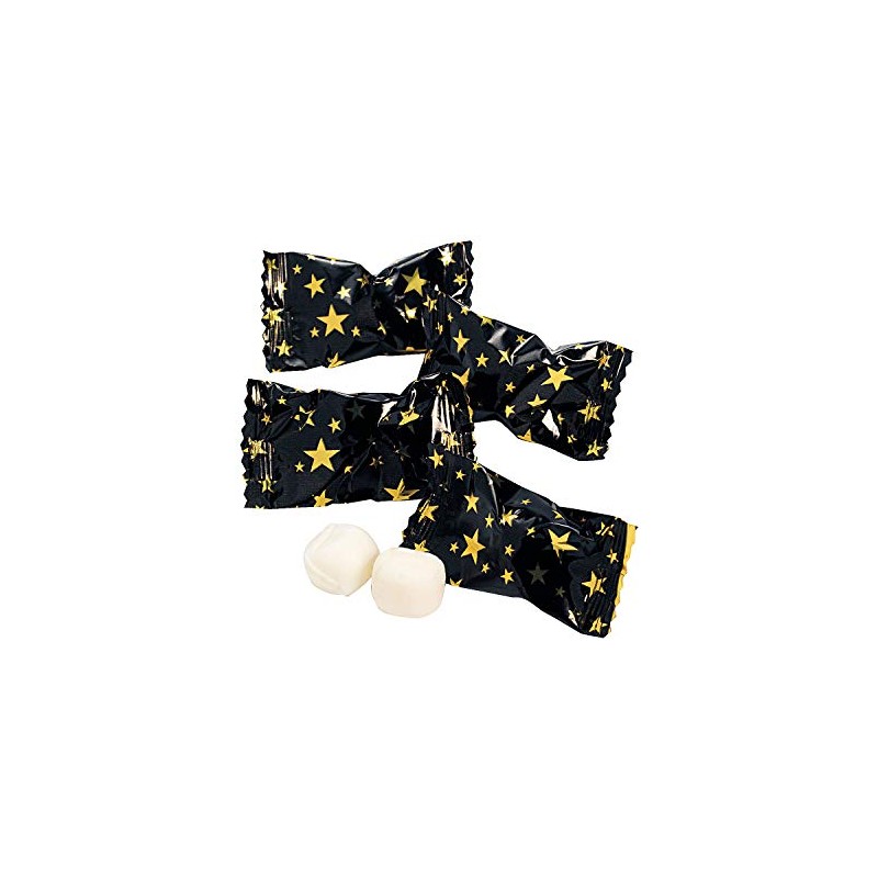Fun Express Black with Gold Star Butter Mints Candy -