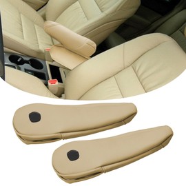 SUNBREATH Compatible with Car Front Seat Armrest Cover for Honda CRV 2007 2008 2009 Microfiber Leather Seat Arm Rest Cover for Front Driver and Passenger Side 2PCS Beige (Leather Part Only)