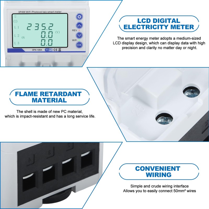 Inncen 100A 3P4W WiFi Photovoltaic Meter 3 Phase Recloser Switch