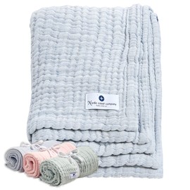 Nordic Coast Muslin Baby Blanket / Swaddling Blanket / Crawling Blanket / Burp Cloth