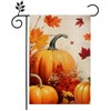 Fall Pumpkin Garden Flag Double Sided 12x18 Inch Maple Leaf