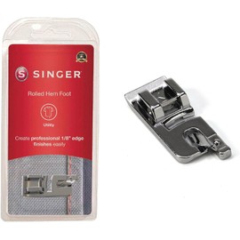 Singer Narrow Rolled Hem Foot for Low-Shank Sewing Machines, 1/8 Inch Hem, Light to Medium Weight Fabrics, Couch Over Narrow Cord - Sewing Made Easy