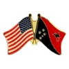 Box of 12 Papua New Guinea & US Crossed Flag