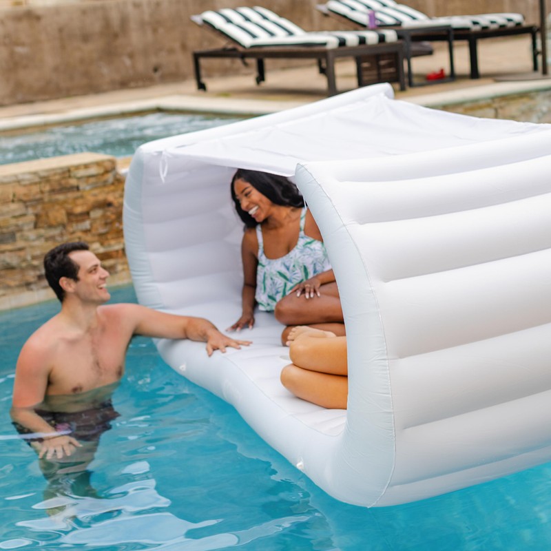 Comfy Floats Inflatable Pool Couch - White Pool Float, Floating
