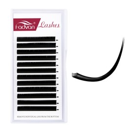 FADVAN Flat Lashes, 0.20D Curl Eyelash Extension, 1:1, Ellipse Flat Eyelash Extensions, Flat, Single Eyelashes, 11 mm (0.20D-11)