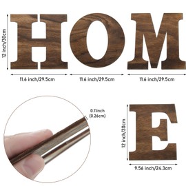 Jetec 4pc 12 Inch Farmhouse Wall Decor Home Sign Wall Decor Wooden Letters Hanging Large for Living Room, Farmhouse, Entryway Home, Christmas Decoration(Brown)