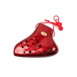 TNG Ocarina Musical Instrument (12 Holes/Triple/Alto/C Tune) Plastic AC Ocarina Tube Blowing Resin with Finger Chart (Red)
