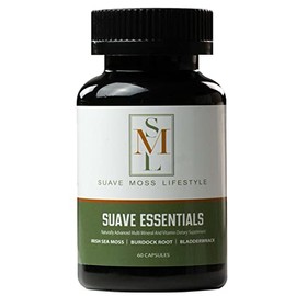 Suave Moss Lifestyle | Natural Sea Moss, Turmeric, Bladderwrack & Burdock Root Capsules | 60 Capsules | Gluten Free, Vegan, Non GMO