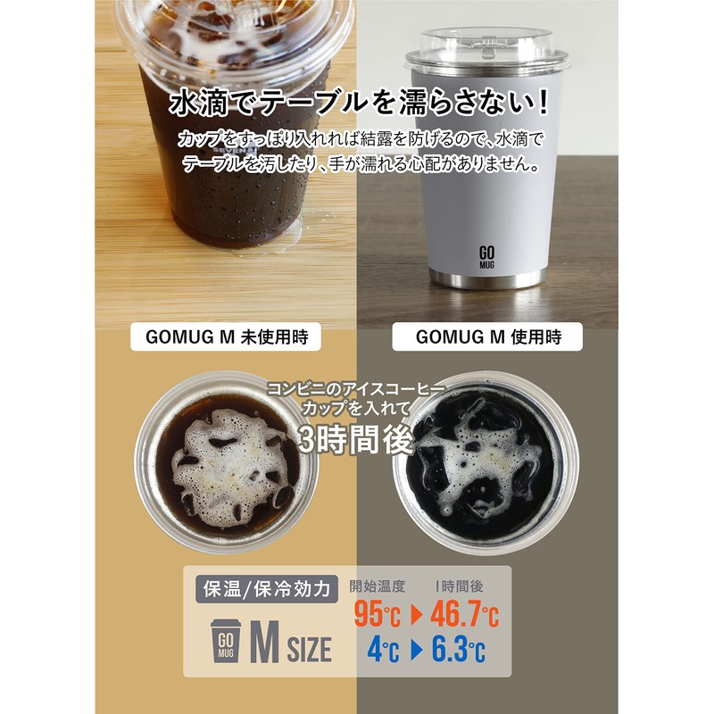 CBJAPAN CAFE GOMUG Tumbler, Light Gray, 16.2 fl oz (460