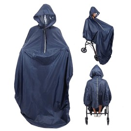 AYNEFY - Funda impermeable para silla de ruedas, capa de lluvia para silla de ruedas, impermeable, suave para silla de ruedas, Azul, Large