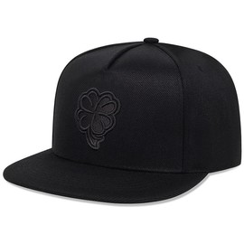 Unisex Four-leaf Clover Embroidered Hip Hop Hat Outdoor Sport Adjustable Sunscreen Leisure Hat Spring Autumn Travel Tourism Beach - Color: black
