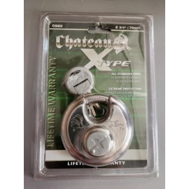 Chateau New Chateau X-type Stainless Steel Heavy Duty 2 Keys Round Disc Lock Lifetime