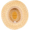 ZAKIRA Classic Straw Boater Hat Handmade from Natural Straw (Navy-Yellow