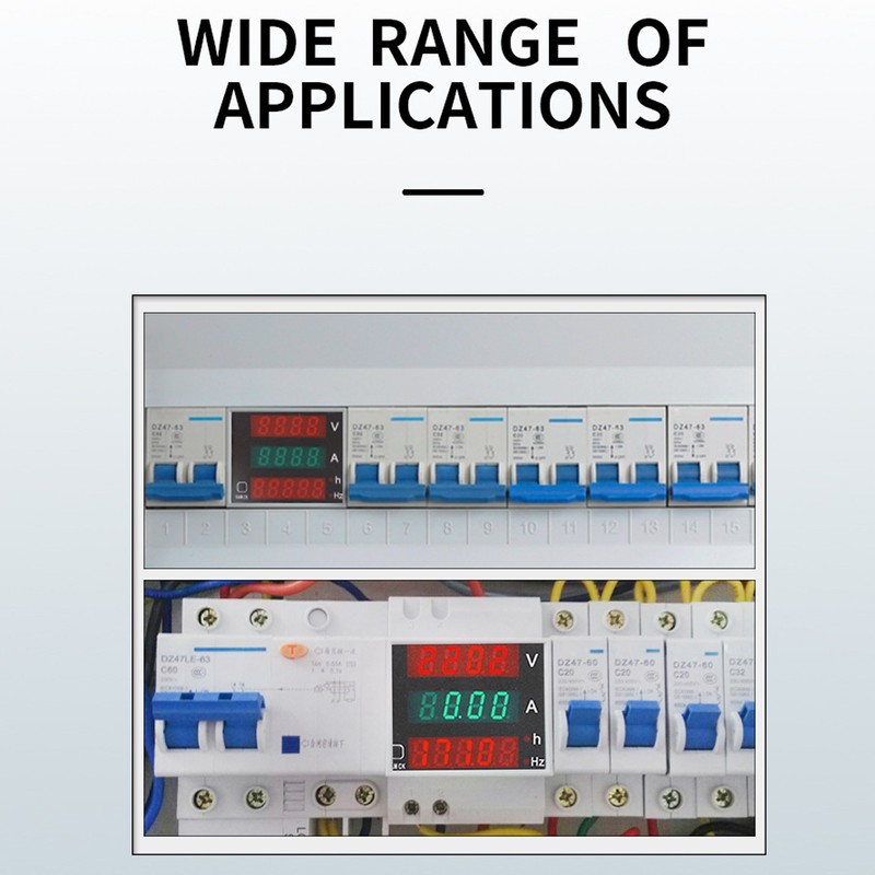 Digital Single Phase Energy Meter Tester Electricity Usage Monitor Ampermeter
