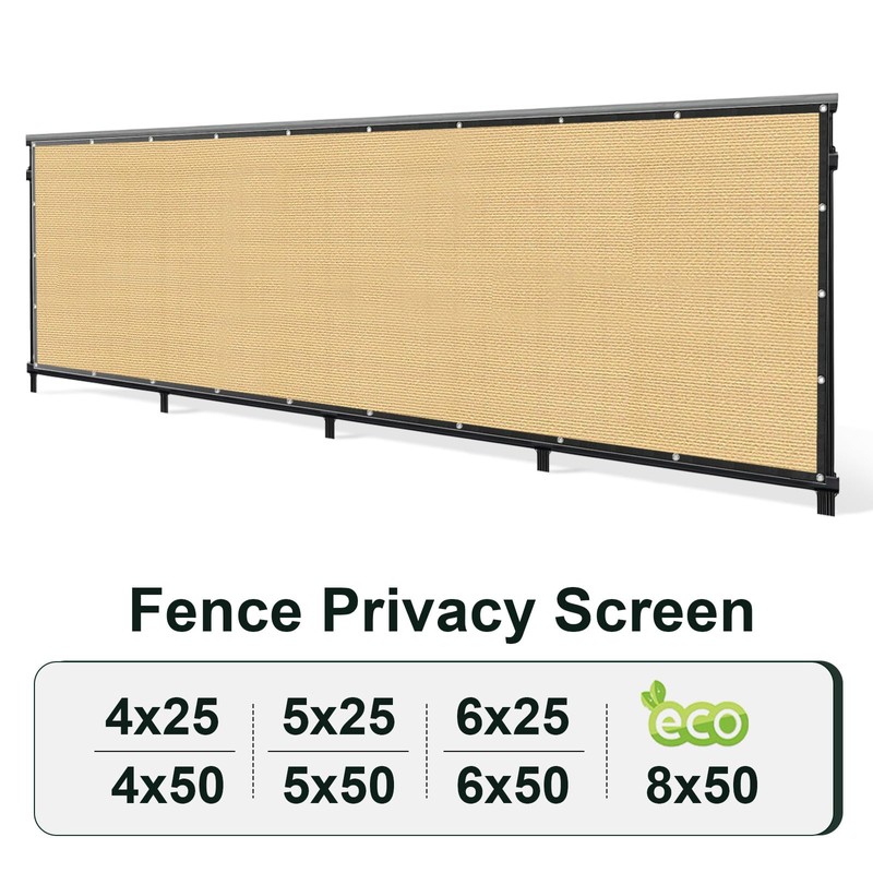 SUNLAX Privacy Fence Screen 4x50FT Heavy Duty Mesh Fence Net