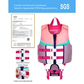 AEOCOO Toddler Swim Vest for 20-30 Pounds, Kids Pool Floaties Vest 2-4 Year Old, Puddle Swim Jumper Buoyancy Jacket, Boys, Girls, Niños, Sweet Bubble