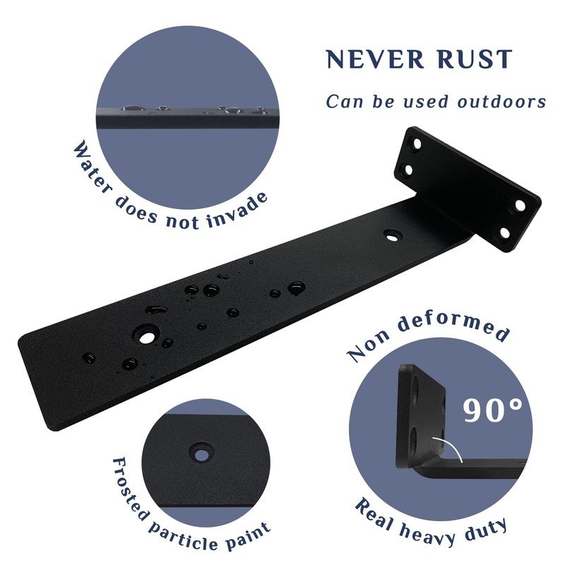 Starunder 6 Pack Floating Shelf Brackets, 6 Inch Heavy Duty
