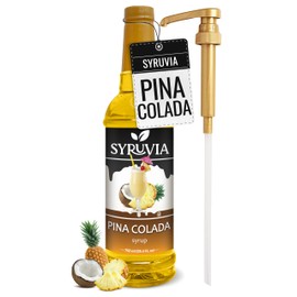 Syruvia Pina Colada Syrup - Premium Flavoring Syrup for Tea, Italian Sodas, Beverages, Desserts, Ice Cream, Cocktails & Mocktails - Kosher, Gluten Free - 25.4 fl oz With Pump