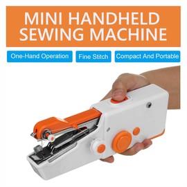 Handheld Sewing Machine for Fast Stitching,Mini Sewing Machine for with Sewing Kits Suitable for Home,Travel,DIY (Orange)