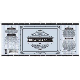 Heavenly Sage Sage Smudge Spray (8 FL OZ) Premium 100% Natural Sage, Juniper & Lavender Smudge Spray is Crystal & Reiki Infused, Energy Clearing, Purifying, Healing, Smokeless Alternative.