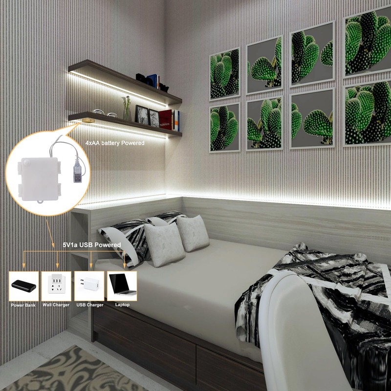 OMIKA COB LED Light Strip, Wireless 640LED 6.56Ft 4000K Natural