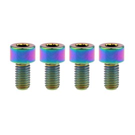 Wanyifa Titanium Ti M8 x15 20 25 30 35 40 45 50 60m 1.25mm Pitch Hex Allen Socket Head Bolt Screws Pack of 4 (Square Head M8x15mm, Rainbow)