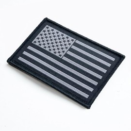 stidsds 2 Pack Black American Flag Patch - Embroidered Patches - Black USA Flags - Military Tactical Hook and Loop Fastener Patch Decorations