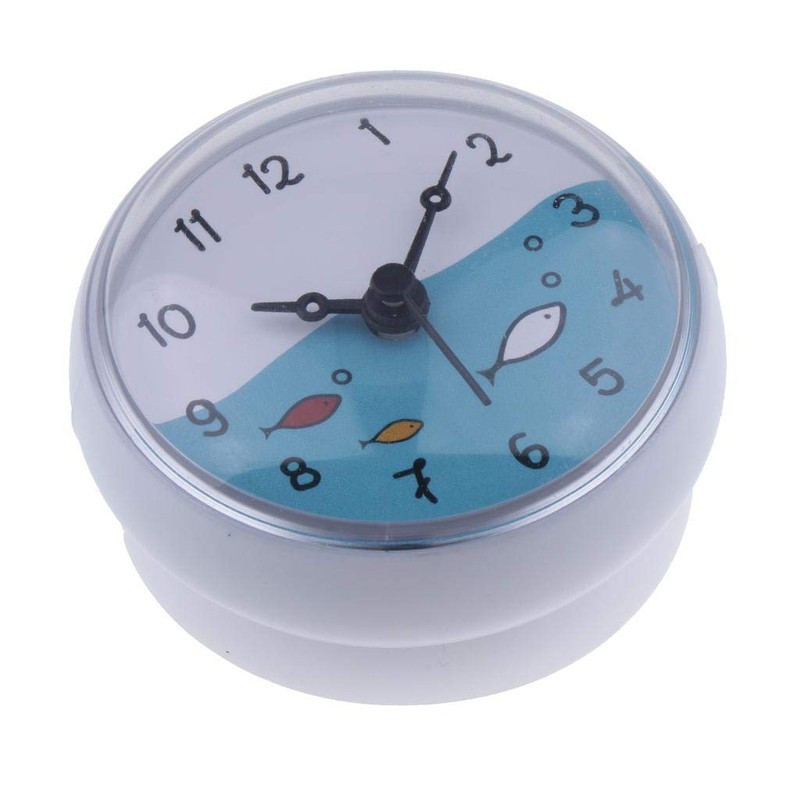 VANKOA Shower Bathroom Wall Suction Clock Waterproof Time Display Home