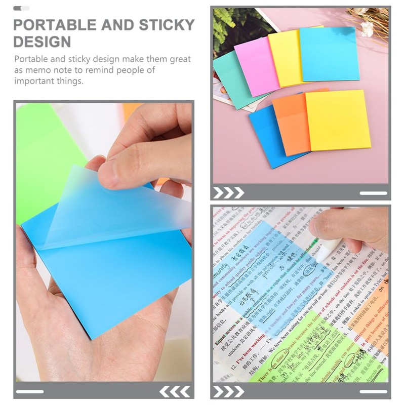 Operitacx 6 Books Colorful Sticky Notes Sticking Memo Pads Self-stick