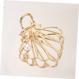 POPETPOP 1pc Vintage Shell Design Hair Clip Hollow Out Alloy Barrette for Women Non- Hair Styling Accessory for Parties Weddings and Everyday Use Golden