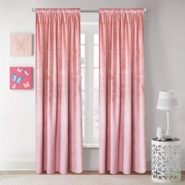 Roslynwood Velvet Curtain Panels Blush Room Darkening Window Super Soft Luxury Drapes for Bedroom Thermal Insulated Rod Pocket Curtain for Living Room (2 Panels, 52 by 96 Inch)