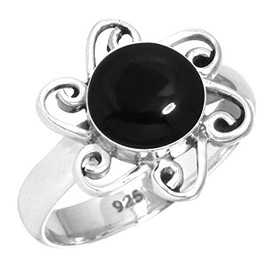 Jeweloporium 925 Sterling Silver Ring for Women Size Z Genuine Black Onyx Stone Solitaire Silver Ring Easter Gift Costume Jewelry