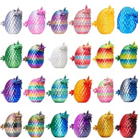 24PCS 3D Printed Dragon Eggs with Articulated Dragon Inside, Bulk Mystery Crystal Dragon Egg Toy Set, Flexible Fantasy Dragon Figures for Kids & Adults, Christmas Easter Basket Stuffers, Party Favors