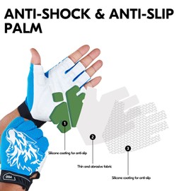 Vgo... 1 Pair Fitness Gym Workout Gloves, Breathable, Non-Slip, Lightweight and Breathable Fingerless Gloves, Padded Gym Gloves, Training Accessories for Training (AL0030)