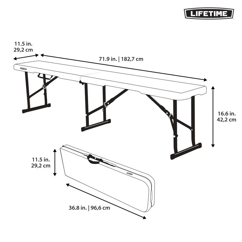 Lifetime 80305 Portable Folding Bench, White