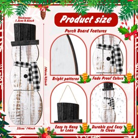 Memorywuu 42 Inch Christmas Snowman Porch Sign Wooden Christmas Porch Decor Winter Snowman Front Door Welcome Standing Sign Farmhouse Home Xmas Wall Hanging Decorations Yard Outdoor Display Decor