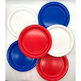 Beautiful Balloons Red White and Blue Royal Paper Plates x 40